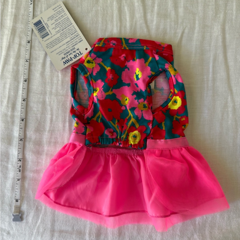 Top Paw Floral Dog Dress with Pink Skirt NWT